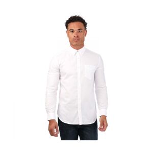 Ben Sherman Mens Long Sleeve Oxford Shirt In White Cotton - Size Small