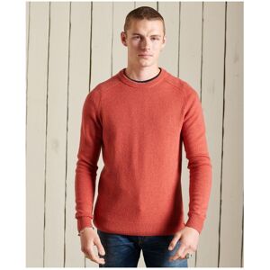 Superdry Mens Harlo Crew Jumper - Orange Lambs Wool - Size Small