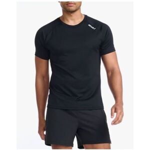 2xu Mens Aspire Run Tee Black/white Recycled Polyester - Size X-Small