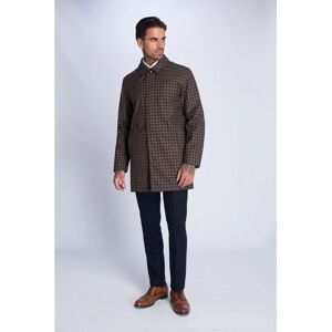 Harry Brown London Mens Dark Check Single Breasted Trench Coat - Size Large