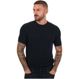 Gant Mens Pique T-Shirt In Navy Linen - Size Medium