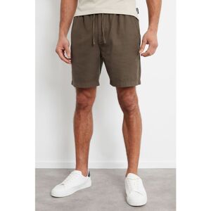 Threadbare Mens Chocolate 'Lent' Cotton Lyocell Jogger Style Shorts - Size X-Large