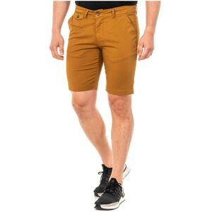 La Martina Mens Bermuda Shorts With Straight Cut Hems And Belt Loops Lmb008 Man - Brown Cotton - Size 32 (Waist)