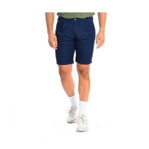 La Martina Mens Bermuda Shorts With Straight Cut Hem Tmb004-Tl121 - Blue Linen - Size 34 (Waist)