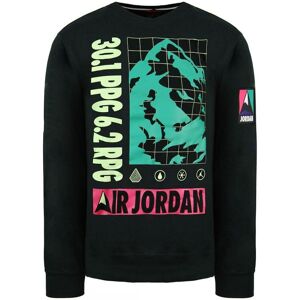 Nike Air Jordan Long Sleeve Crew Neck Black Pullover Mens Sweaters Ct3492 010 Cotton - Size X-Large