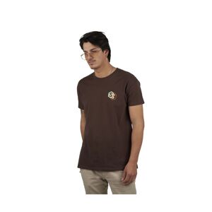 Superb Mens Short Sleeve Round Neck T-Shirt Born To Be Sprbca-2202 Man - Brown Cotton - Size X-Large