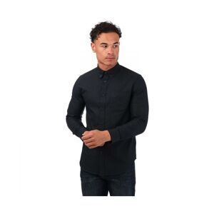 Ben Sherman Mens Long Sleeve Oxford Shirt In Navy - Black Cotton - Size Medium