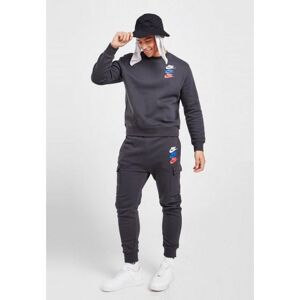 Nike Mens Standard Issue Crew Tracksuit In Dark Smoke Grey Fleece - Size 2xl