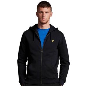 Lyle & Scott Mens Hoodies Zip Through Hoodie Black Cotton - Size Small