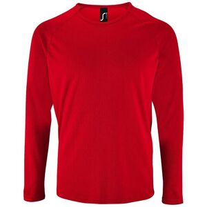 Sols Mens Sporty Long Sleeve Performance T-Shirt (Red) - Size 2xl