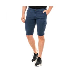 La Martina Mens Multi-Pocket Bermuda Shorts With Belt Loops And Adjustable Drawstring Lmb006 Man - Blue Lyocell - Size 32 (Waist)