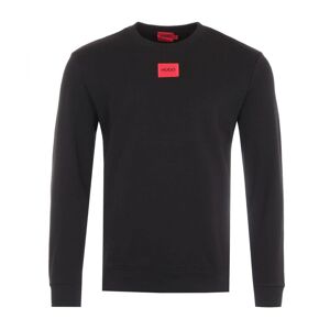 Hugo Mens Logo Patch Sustainable Crew Neck Sweatshirt - Black - Size Medium