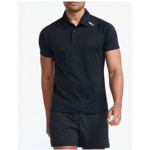 2xu Mens Aspire Polo Black/white Recycled Polyester - Size Small