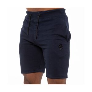 Enzo Mens Fleece Gym Shorts - Navy Cotton - Size Medium