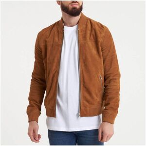 Barneys Originals Mens Tan Goat Suede Bomber Jacket - Size 2xl