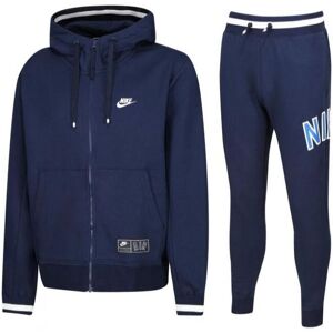 Nike Air Mens Zip Through Tracksuit Set Full In Navy Cotton - Size Medium