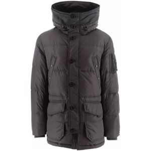 Belstaff Mens Sonar Black Down Parka Jacket - Size Large