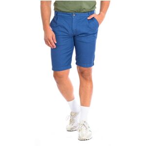 La Martina Mens Bermuda Shorts With Straight Cut Hem Rmb008-Tl257 Men - Blue Linen - Size 33 (Waist)