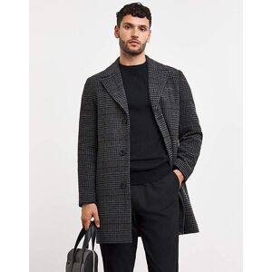 Jacamo Grey Wool Blend Check Overcoat Grey 2XL52/54 male