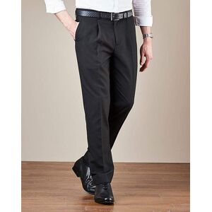 Williams & Brown London Black Pleat Front Reg Fit Trousers Black 48L male