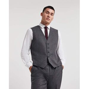 Jacamo Plain Brushed Flannel Waistcoat Charcoal 48R male