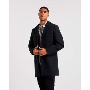 Jacamo Black Faux Wool Overcoat Black M39/41 male