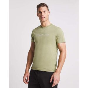 Calvin Klein Raised Striped Logo T-Shirt Sage 2XL male