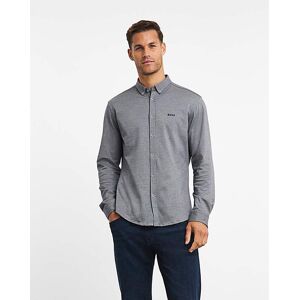 BOSS Long Sleeve Jersey Oxford Shirt Navy 4XL male