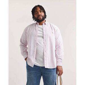Polo Ralph Lauren Stripe Oxford Shirt Pink/Navy 4XL TALL male