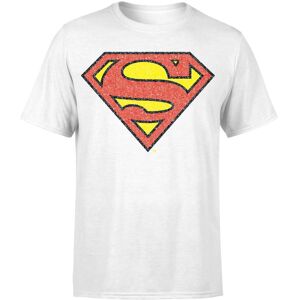 DC Comics Originals Official Superman Crackle Logo Men's T-Shirt - White - 5XL