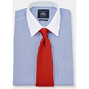 Savile Row Company Blue Bengal Stripe Windsor Collar Classic Fit - Double Cuff 18 1/2