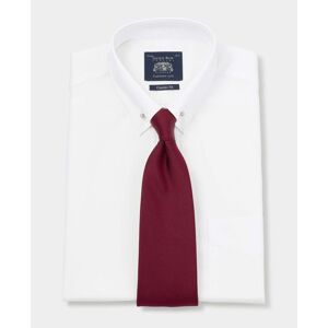 Savile Row Company White Classic Fit Pin Collar Shirt - Double Cuff 19