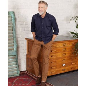 Savile Row Company Navy Twill Slim Fit Shirt in Shorter Length L Standard - Men