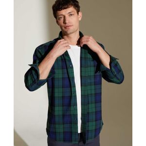 Savile Row Company Navy Green Black Watch Check Shirt S Standard - Men