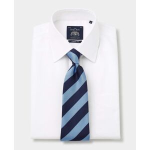 Savile Row Company White Micro Dobby Classic Fit Non-Iron Shirt - Single Cuff 20
