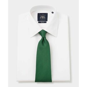 Savile Row Company White Fine Twill Slim Fit Non-Iron Shirt - Double Cuff 17