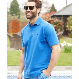 Savile Row Company Bright Blue Cotton Short Sleeve Polo Shirt S - Men