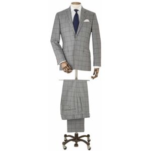 Savile Row Company Grey Navy Check Wool Suit - Men