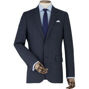 Savile Row Company Navy Check Wool-Blend Tailored Suit Jacket 40