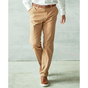 Savile Row Company Tan Stretch Cotton Classic Fit Flat Front Chinos 32