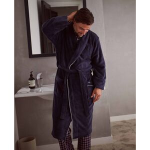 Savile Row Company Navy Fleece Dressing Gown With Piping S - Men