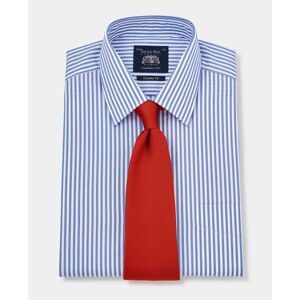 Savile Row Company Blue Classic Fit Striped Shirt - Single Cuff 16
