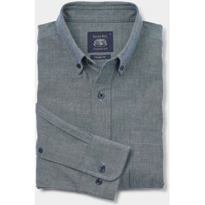 Savile Row Company Navy Classic Fit Chambray Oxford Shirt M Lengthen by 2