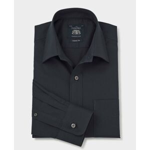 Savile Row Company Navy Fine Twill Classic Fit Shirt - Single Cuff 17 1/2