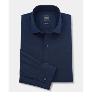 Savile Row Company Navy Stretch Cotton Smart Casual Shirt L Standard - Men