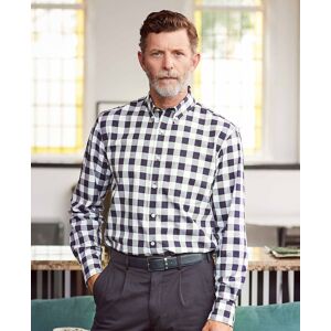 Savile Row Company Navy White Bold Check Button-Down Shirt M Standard - Men