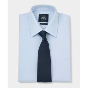 Savile Row Company Sky Blue Diamond Dobby Classic Fit Shirt - Double Cuff 17 1/2