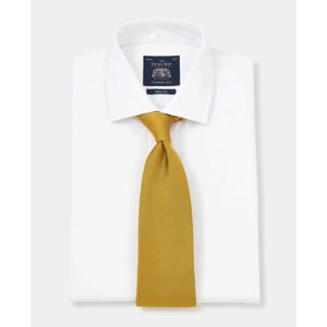 Savile Row Company White Diamond Dobby Slim Fit Shirt - Single Cuff 16