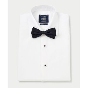 Savile Row Company Men's Classic Fit Plain White Marcella Bib Front Long Sleeve Double Cuff Formal Shirt - 15 1/2" Collar - Men