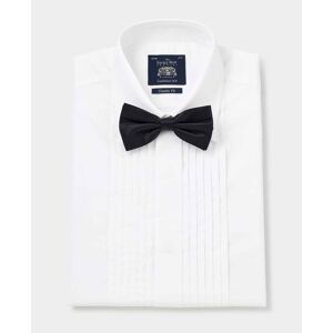 Savile Row Company White Pleated Front Classic Fit Dress Shirt - Double Cuff 20
